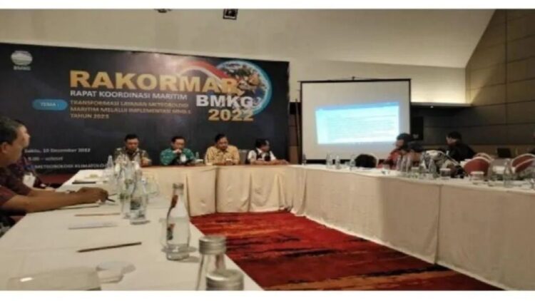 Rapat Koordinasi Pusat Meteorologi Maritim BMKG bersama UPT Stasiun Meteorologi Maritim dan UPT Stasiun Meteorologi Maritim Mandatori dari seluruh Indonesia di Bali, Sabtu (11/12/2022). (FOTO ANTARA/HO-BMKG)