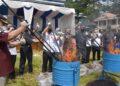 Pemusnahan barang bukti di BNNP Sumbar.