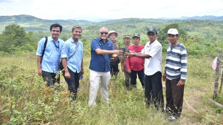 Pemkab Sijunjung Manfaatkan Bekas Tambang untuk Tanam Kaliandra 1 Penyerahan bibit kaliandra yang dilakukan oleh Semen Padang kepada Pemkab Sijunjung
