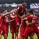 Selebrasi pemain TImnas Indonesia setelah ciptakan gol saat melawan Kamboja di Piala AFF 2022.