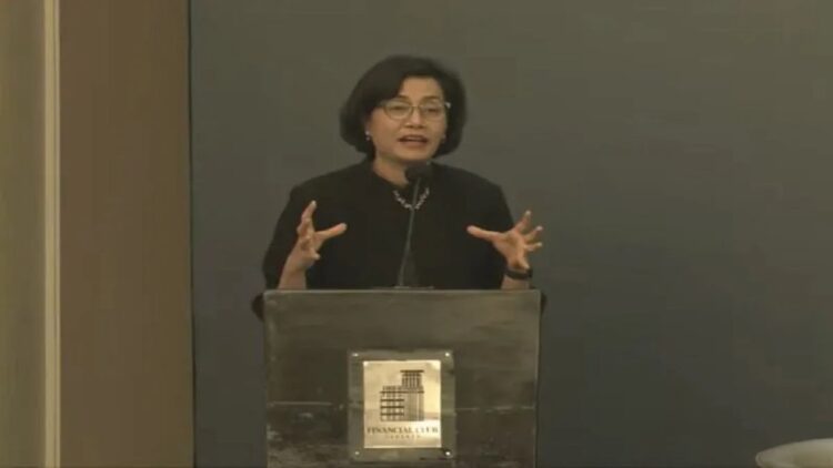 Tangkapan layar Menteri Keuangan Sri Mulyani Indrawati dalam CEO Banking Forum di Jakarta, Senin (9/1/2023). ANTARA/AstridFaidlatulHabibah.
