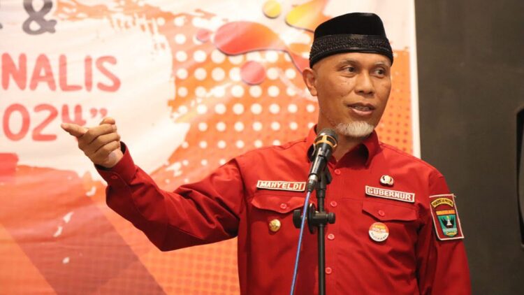 Ini Respon Gubernur Sumbar Soal Isu Penjualan Pulau di Mentawai 1 Gubernur Sumbar Mahyeldi saat menghadiri HUT ke-3 JPS, Jumat. (Dok. Radarsumbar)