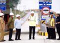 Presiden Jokowi meresmikan Jalan Tol Ruas Pekanbaru-Padang, Seksi Pekanbaru-Bangkinang, Rabu (04/01/2023), di Gerbang Tol Bangkinang, Kabupaten Kampar, Riau. (Foto: Humas Setkab/Agung)