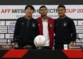 Semifinal Leg II Piala AFF 2022: Timnas Indonesia Yakin Lolos ke Final 4 Shin Tae-yong dan Dendi usai jumpa pers jelang laga. (PSSI)