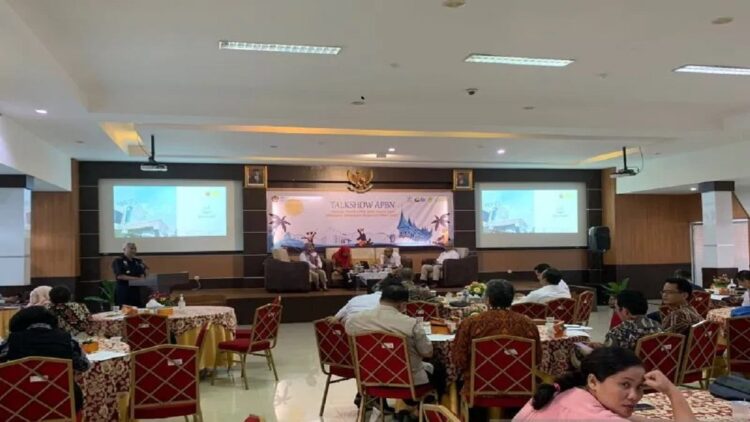 Kanwil DJP Sumbar Riau Jambi menggelar Talkshow APBN Kita di Kota Padang, Kamis (12/1). (ANTARA/Mario SN)