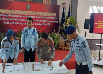 Komit Bangun Zona Integritas, Rutan-LPP Padang Tandatangani Kerja Sama
