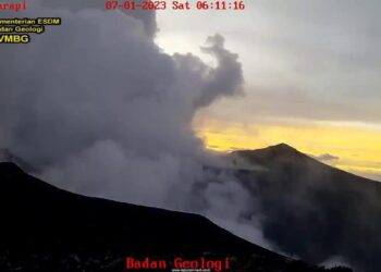 Erupsi Gunung Marapi 7 Januari 2023. (PVBMG)