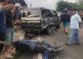 Kecelakaan di Jalan Lintas Padang-Bukittinggi pada Kamis (26/1/2023) sore. (Foto: Dok. Istimewa)
