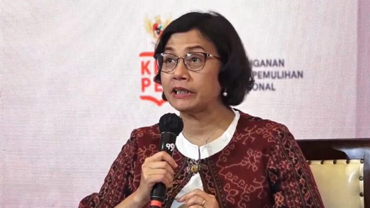 Menteri Keuangan (Menkeu) Sri Mulyani dalam Rapat Koordinasi Nasional Penanganan COVID-19 dan Pemulihan Ekonomi Nasional di Jakarta, Kamis (26/1/2023). ANTARA/Agatha Olivia Victoria/aa.