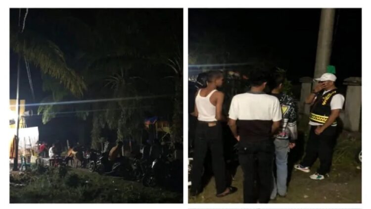 Kegiatan Satpol PP Agam beserta artis sawer yang diamankan. (ANTARA/ HO Satpol PP Damkar Agam)