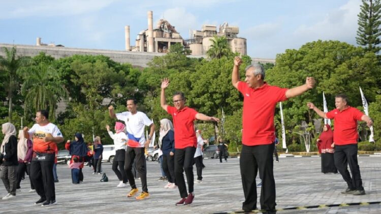 Bulan K3 Nasional, Semen Padang Launching Hari Olahraga 2023 1 Hari Olahraga PT Semen Padang 2023. (Dok. Humas)