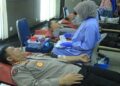 Donor Darah Polda Sumbar Kumpulkan 220 Kantong 6 Kapolda dan jajaran PJU Polda Sumbar melakukan donor darah. (Dok. Bidhumas)