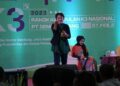 Pakar Gizi Nasional, Dr. Rita Ramayulis dalam materi seminar K3 Semen Padang. (Dok. Humas)