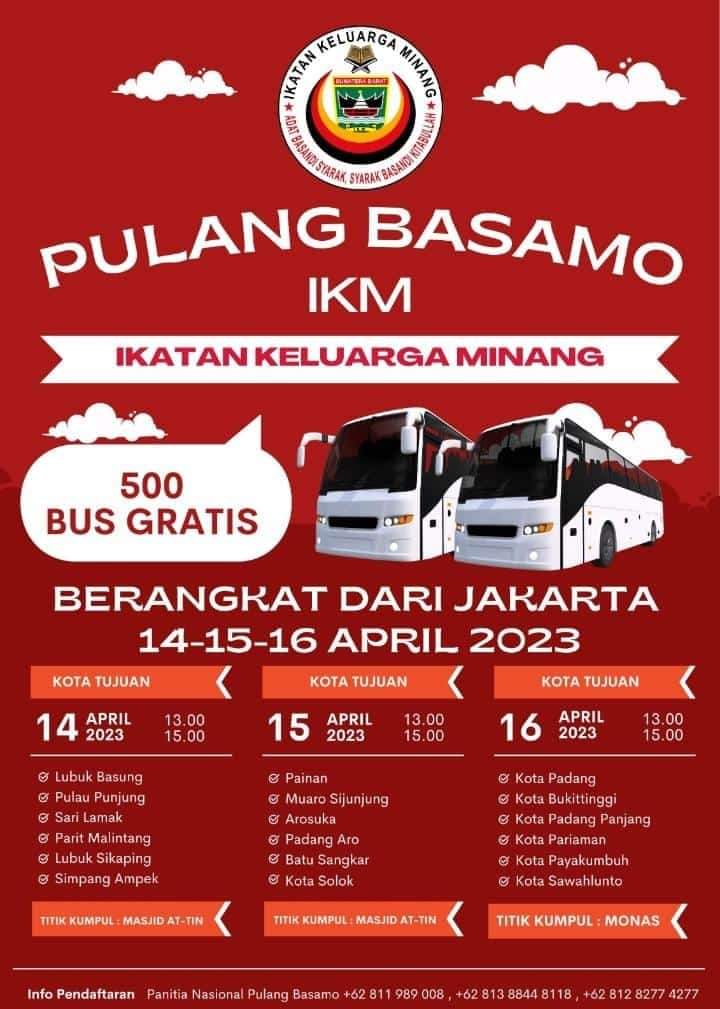Heboh Kabar Pulang Basamo dengan 500 Bus, Begini Penjelasan Ikatan Keluarga Minang 1 Ini informasi yang menyebutkan IKM menggelar Pulang Basamo dengan 500 bus. (Foto: Istimewa)