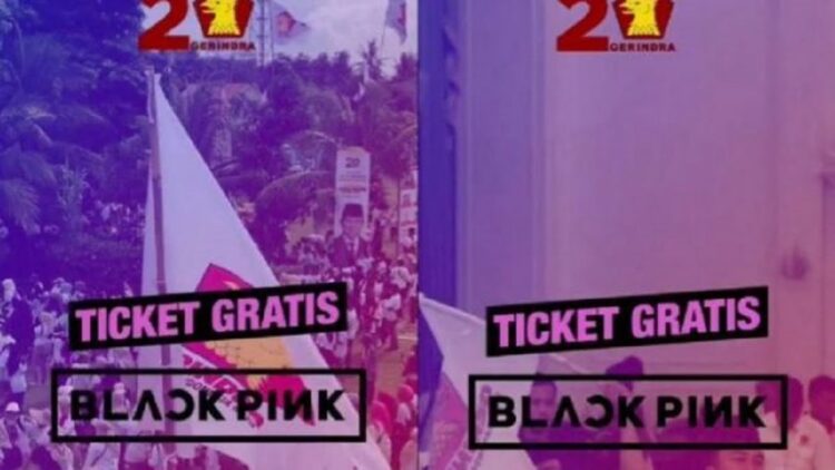 Gerindra membagikan tiket konser gratis BLACKPINK (Foto: Dok. Twitter)