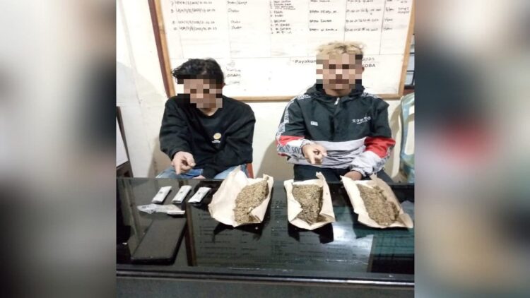 Hendak 'Berjualan', Pria Ini Ditangkap di Pasar Payakumbuh 1 Dua pemuda ditangkap polisi lantaran hendak bertransaksi narkoba jenis ganja. (Foto: Dok. Polres Payakumbuh)