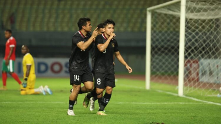 FIFA Matchday Leg 2, Timnas Indonesia Bermain Imbang Lawan Burundi 1 Selebrasi Witan Sulaiman usai cetak gol di laga kedua FIFA Matchday melawan Burundi. (Dok. PSSI)