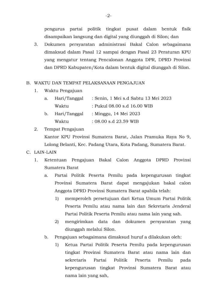 PENGUMUMAN DPRD PROVSUMBAR page 0002