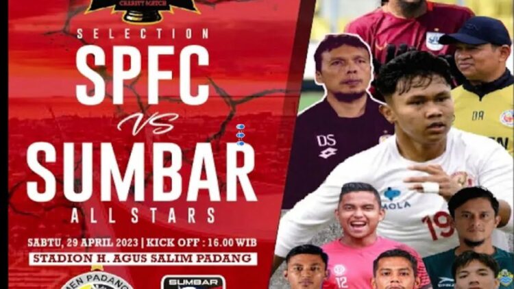 Pemain Liga 1-Garuda Select Ramaikan Laga Sumbar All Star Vs Semen Padang Selection 1 Laga Perang Bintang antara Semen Padang Selection menghadapi Sumbar All Star di Stadion Haji Agus Salim Padang, Sabtu (29/4) (ANTARA/HO Semen Padang FC)
