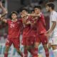 Selebrasi pemain Timnas U-22 saat mencetak gol ke gawang Lebanon. Garuda Nusantara takluk 1-2. (Dok. PSSI)
