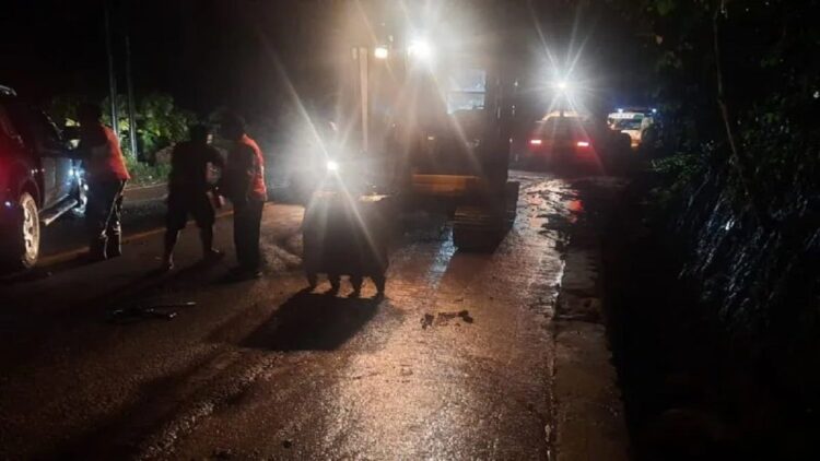 Satgas BPBD Agam sedang meninjau lokasi bencana di Kecamatan Palupuh. (Foto: ANTARA)