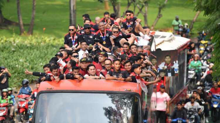 Euforia Kemenangan Selesai, Saatnya Fokus Timnas Indonesia! 1 Perayaan kemenangan Timnas U-22. (Dok. PSSI)