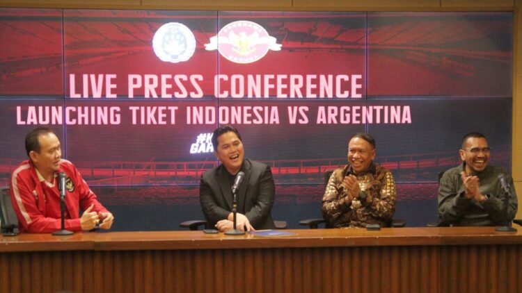 Tiket Indonesia vs Argentina Bisa Dibeli pada 5 Juni, Segini Harganya! 1 Press conference penjualan tiket Indonesia vs Argentina. (Dok. PSSI)