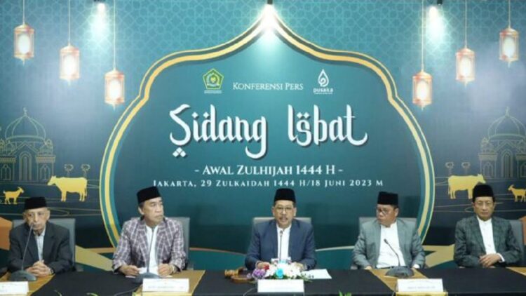 Pemerintah Tetapkan Idul Adha 1444 H Jatuh pada 29 Juni 2023 1 Sidang isbat penetapan awal Dzulhijah 1444 H yang digelar Kemenag dan MUI. (dok. Humas MUI)