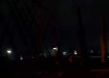 Venue gelar teknologi Penas Tani di Lanud Sutan Sjahrir gelap karena mati lampu. (dok. instagram)