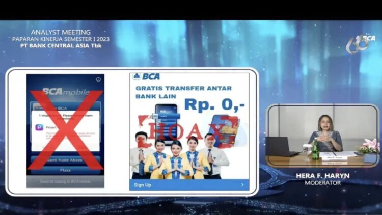 Ada Nasabah yang Rugi akibat Klik Notifikasi saat Buka Aplikasi Mobile Banking, Begini Imbauan BCA 1 Executive Vice President Secretariat and Corporate Communication BCA Hera F Haryn memberikan pemaparan dalam konferensi pers yang dipantau secara daring di Jakarta, Senin (24/7/2023). (ANTARA/Imamatul Silfia)