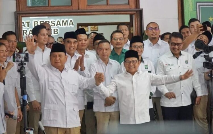 Capres Partai Gerindra Prabowo Subianto bersama Ketua Umum PKB Muhaimin Iskandar pada suatu kesempatan. (Foto: Dok. Istimewa)