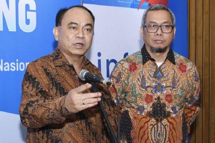 Dari kiri ke kanan: Menkominfo, Budi Arie Setiadi dan Dirjen IKP, Usman Kansong. (Foto: Dok. Kemenkominfo)