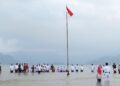Upacara HUT ke-78 RI yang digelar di laut kawasan Teluk Buo, Kota Padang. (dok. istimewa)