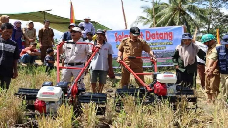 Layanan bajak sawah gratis di Kabupaten Tanahdatar (Antara/HO)