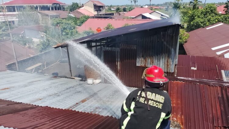 Kebakaran di Padang Sasar Kamar Rumah Warga, Damkar Kerahkan 5 Armada 1 Petugas Damkar Kota Padang memadamkan api di kawasan Padang Sarai. (dok. Damkar Padang)