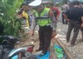 Kecelakaan kereta api di perlintasan tanpa plang pintu kawasan Banuaran, Kota Padang sebabkan seorang IRT meninggal. (dok. Radarsumbar)