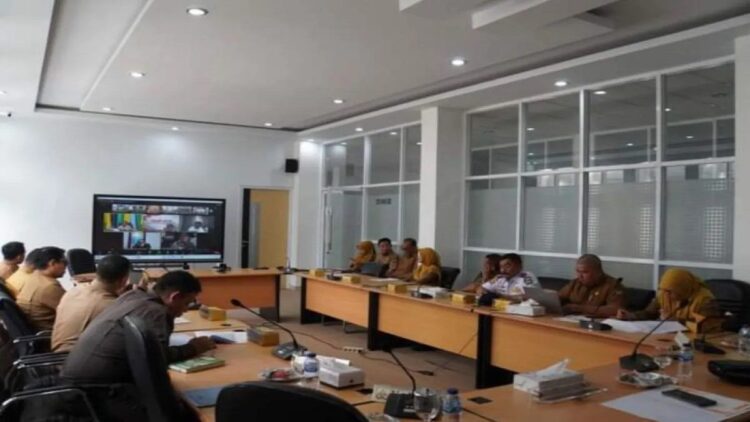 Pemko Padangpanjang melakukan zoom meeting dengan Mendagri terkait inflasi. (Foto: Dok. Istimewa)