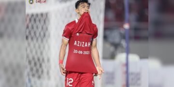 Selebrasi Pratama Arhan untuk sang istri. (dok PSSI)