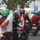 Konvoi sepeda motor mengiringi kedatangan Prabowo ke Sumbar. (dok. istimewa)