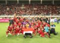Selebrasi Timnas U-23 usai pastikan lolos ke Piala Asia. (dok. PSSI)