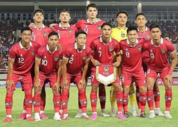 Skuat Timnas Indonesia U-23 saat melawan Chinese Taipei. (dok. PSSI)