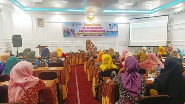 Dinkes Solok saat memberikan pelatihan kepada kader kesehatan tentang upaya meningkatkan kualitas layanan kesehatan bagi pasien usia lanjut di Kota Solok, Sumatera Barat (ANTARA/HO-Diskominfo Solok)