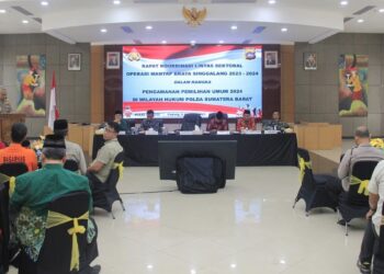 Rakor lintas sektoral jelang Pemilu di Mapolda Sumbar. (dok. Bidhumas)