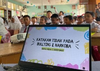Kampanye anti perundungan pencegahan penyalahgunaan narkotika di sekolah. (Foto: Dok. Bapas Bukittinggi)
