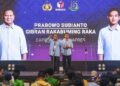 TKN: Prabowo Subianto Masih Jalankan Tugas Negara di Masa Awal Kampanye 5 Capres-Cawapres nomor urut 2 Prabowo Subianto (kiri) dan Gibran Rakabuming Raka (kanan) memberi sambutan dalam Rapat Kordinasi Nasional (Rakornas) Penegakan Hukum Terpadu (Gakkumdu) di Jakarta, Senin (27/11/2023). (Foto: Dok. ANTARA FOTO/Galih Pradipta/YU/aa)