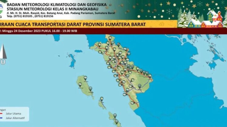 Foto prakiraan cuaca Minggu pukul 16.00 WIB hingga 19.00 WIB. (ANTARA/HO-BMKG).