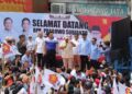 Prabowo melakukan orasi di hadapan ribuan warga di Pasar Raya Padang. (dok. istimewa)