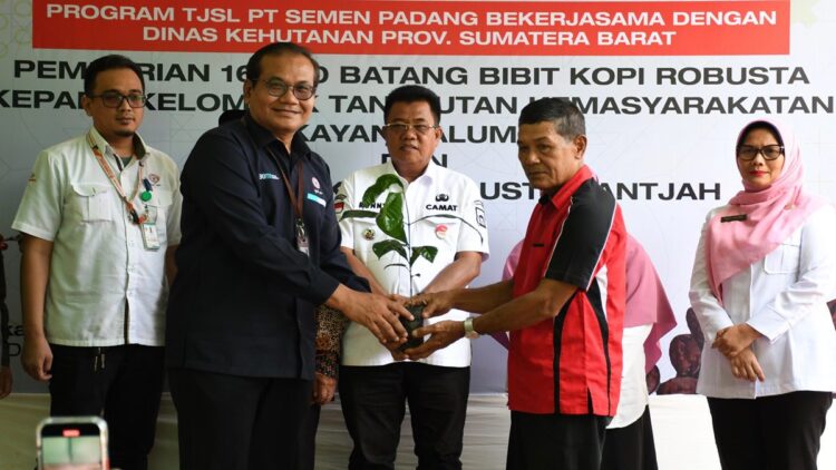 Semen Padang Serahkan 16 Ribu Bibit Kopi Robusta Bantjah ke HKm Sikayan Balumuik 1 Penyerahan bibit Kopi Robusta Bantjah oleh Semen Padang. (dok. istimewa)