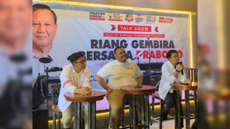 Barisan Pengusaha Pejuang Sumbar untuk Prabowo di Sumbar, Ajak Kawula Muda Nikmati Pemilu Seru 1 talkshow riang gembira bersama Prabowo 1