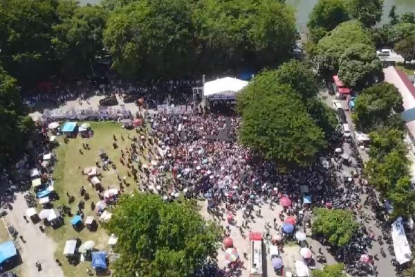 Pantauan udara kampanye Anies Baswedan di Kota Padang pada Kamis (25/1/2024) sepi pengunjung. (Foto: Dok. Istimewa)